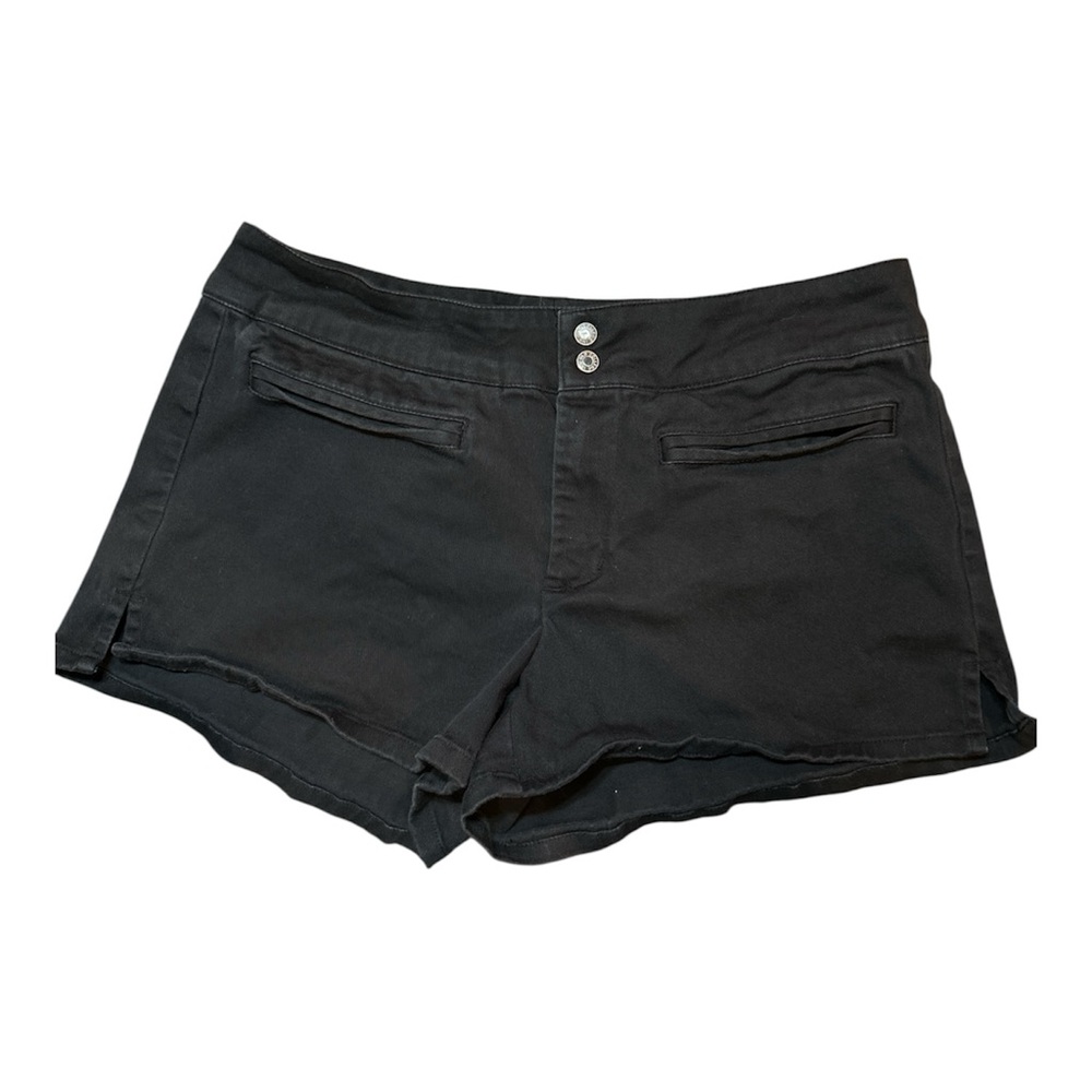 OCI Chino Shorts Black Cotton Blend Button Pockets Mid-Rise Women's Size 7